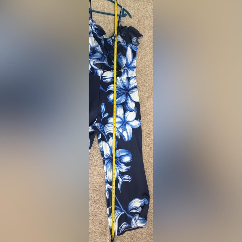 K Jordan Navy Floral Off-Shoulder Wide-Leg Jumpsuit | 2X - Picture 9 of 9